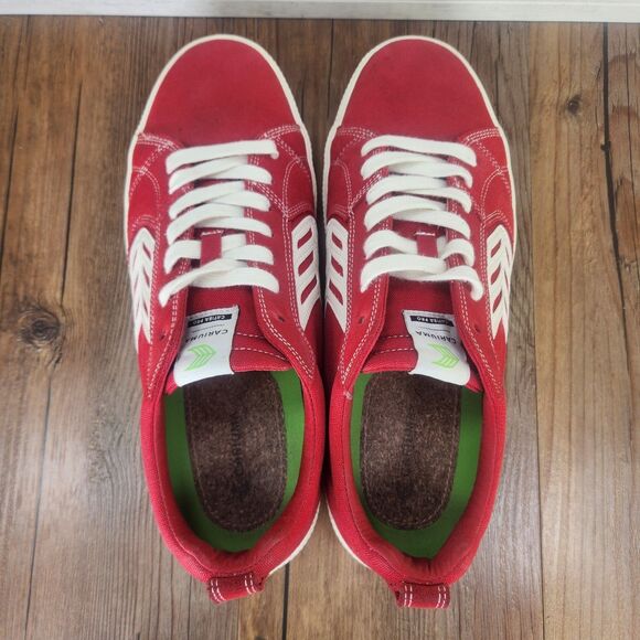 Cariuma Catiba Pro Skate Sneakers Mens Sz 12.5 Red Suede Low Top Athletic Shoes
